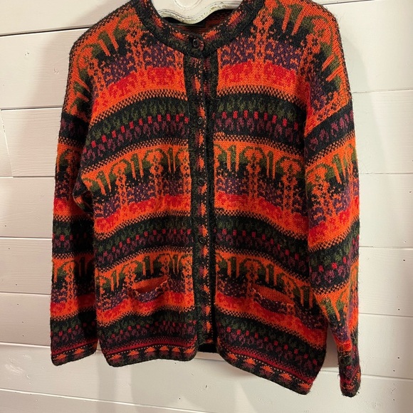 🧡ARCOHI’S – Cardigan en alpaga à motifs – Taille L (voir mesures) - Picture 4 of 10